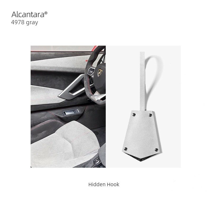 Скрытый автомобильный крючок для спинки сиденья из Alcantara, серый цвет, прочный аксессуар для автомобиля, простая
