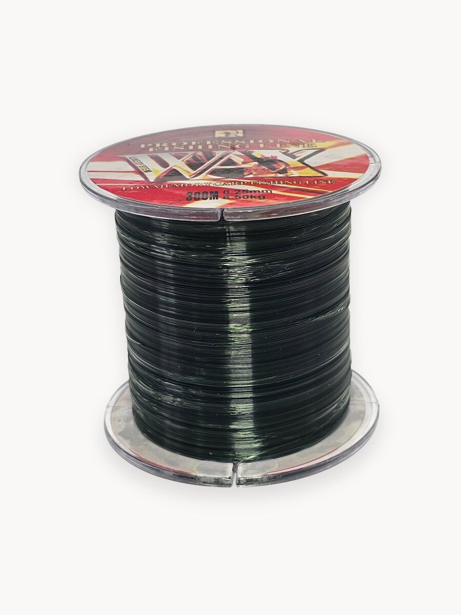 Леска для рыбалки WAX, монофильная, зеленая, диаметр 0,20 мм, разрывная нагрузка 6,30кг, намотка 300 м