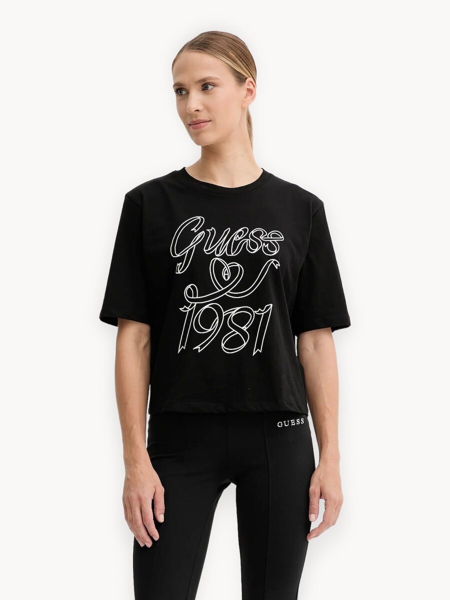 Футболка GUESS, размер L, черный