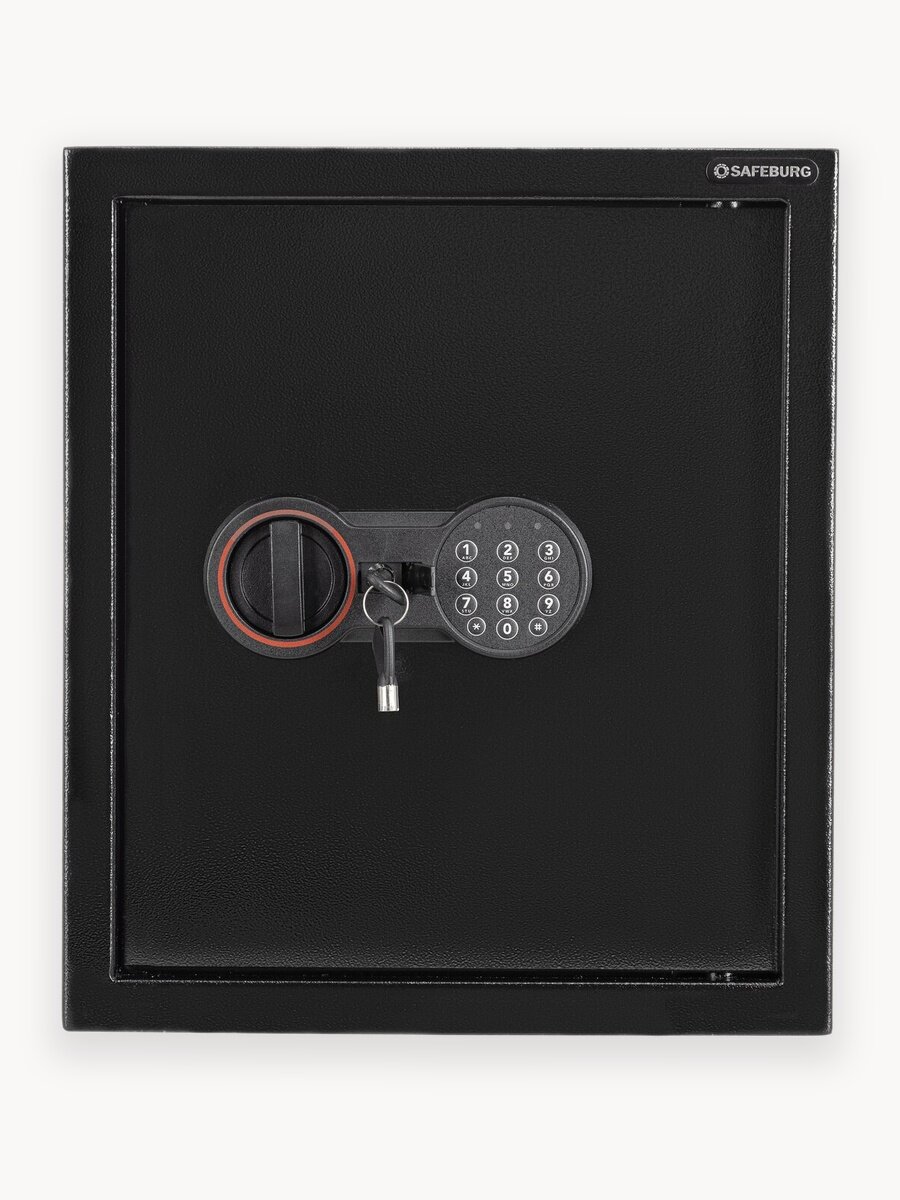 Сейф SAFEBURG SB-400 BLACK, 40х35х31 см, электронный кодовый замок, сейф для денег и документов в квартире, офисе, отеле