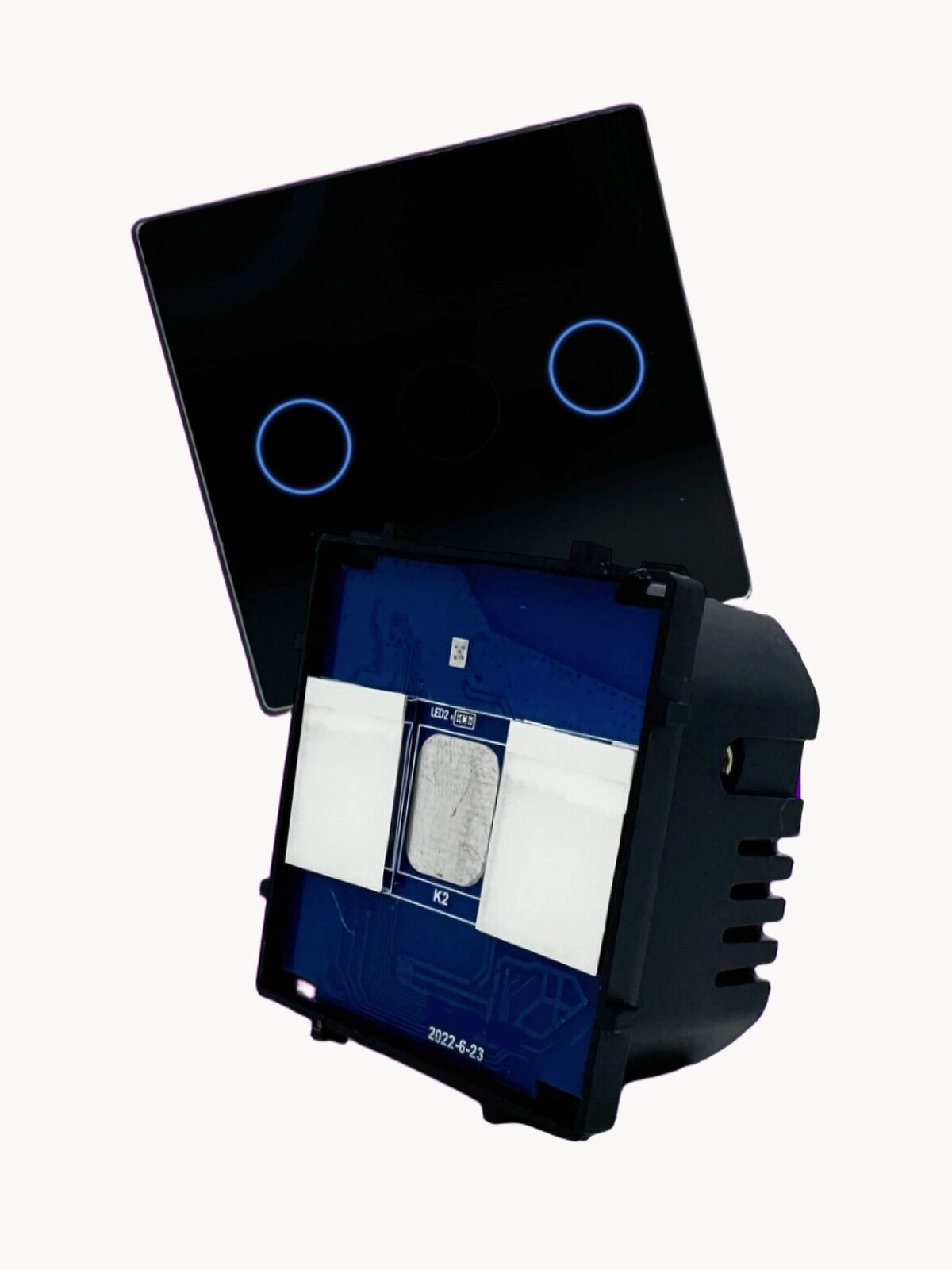 Умный выключатель WIFI, модуль сенсорного выключателя для рамки С нулем и без нуля, умный дом, двухклавишный, черный