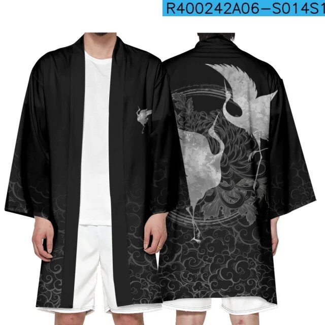 Nifineo японское кимоно полиэстер unisex Черный, XXXL, CHF-679