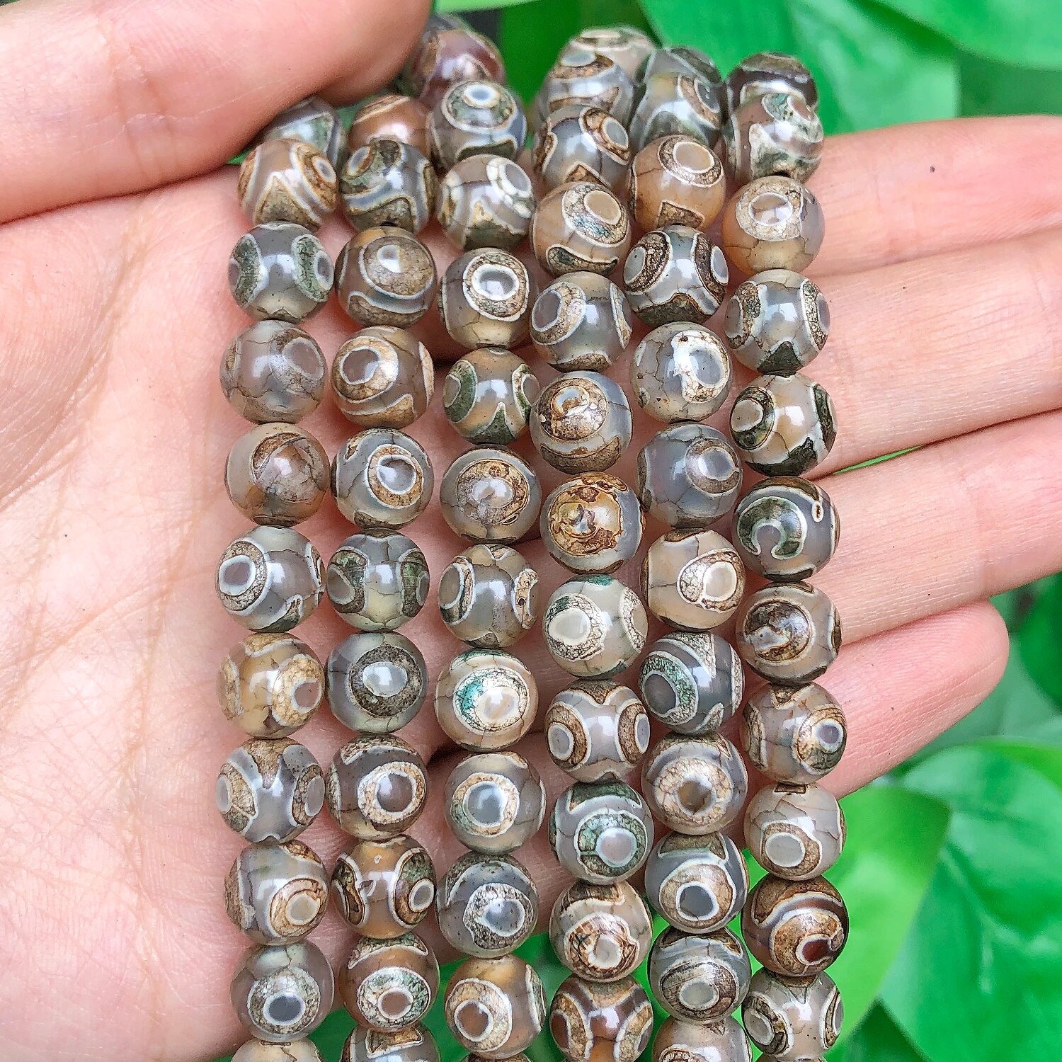 TANANTA натуральный камень ДЗИ агат круглые бусины 8 мм 10 мм 8mm about 45pcs, type4