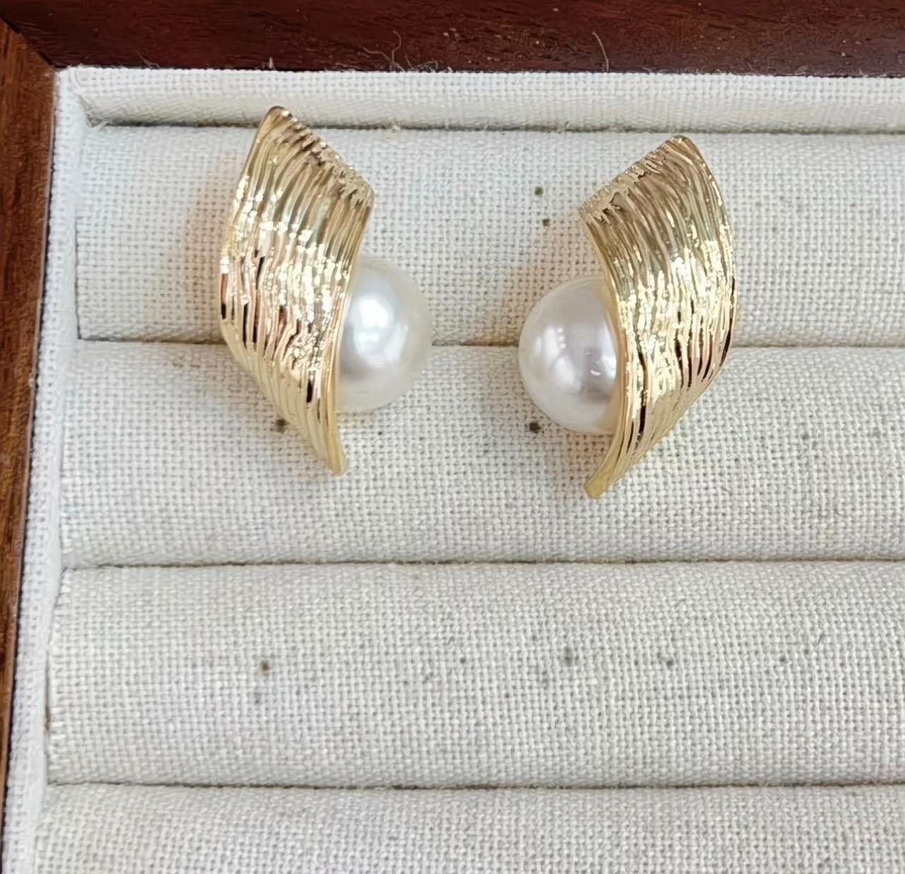 Серьги клипсы, жемчуг имитация