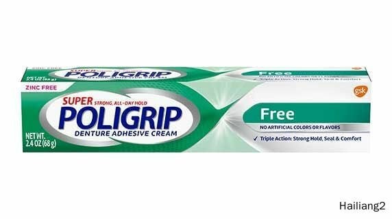 Super Poligrip Бесцветный клей для зубных протезов без запаха, крем для зубных протезов без цинка, 68 г