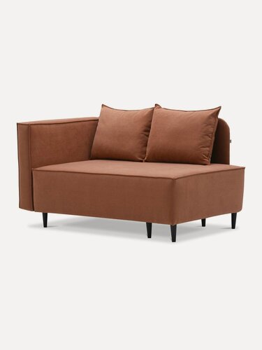 Изображение товара Кушетка Элфи 152х88х90 см, еврокнижка, спальное место: 202х85 см, левый угол, велюр оранжевый