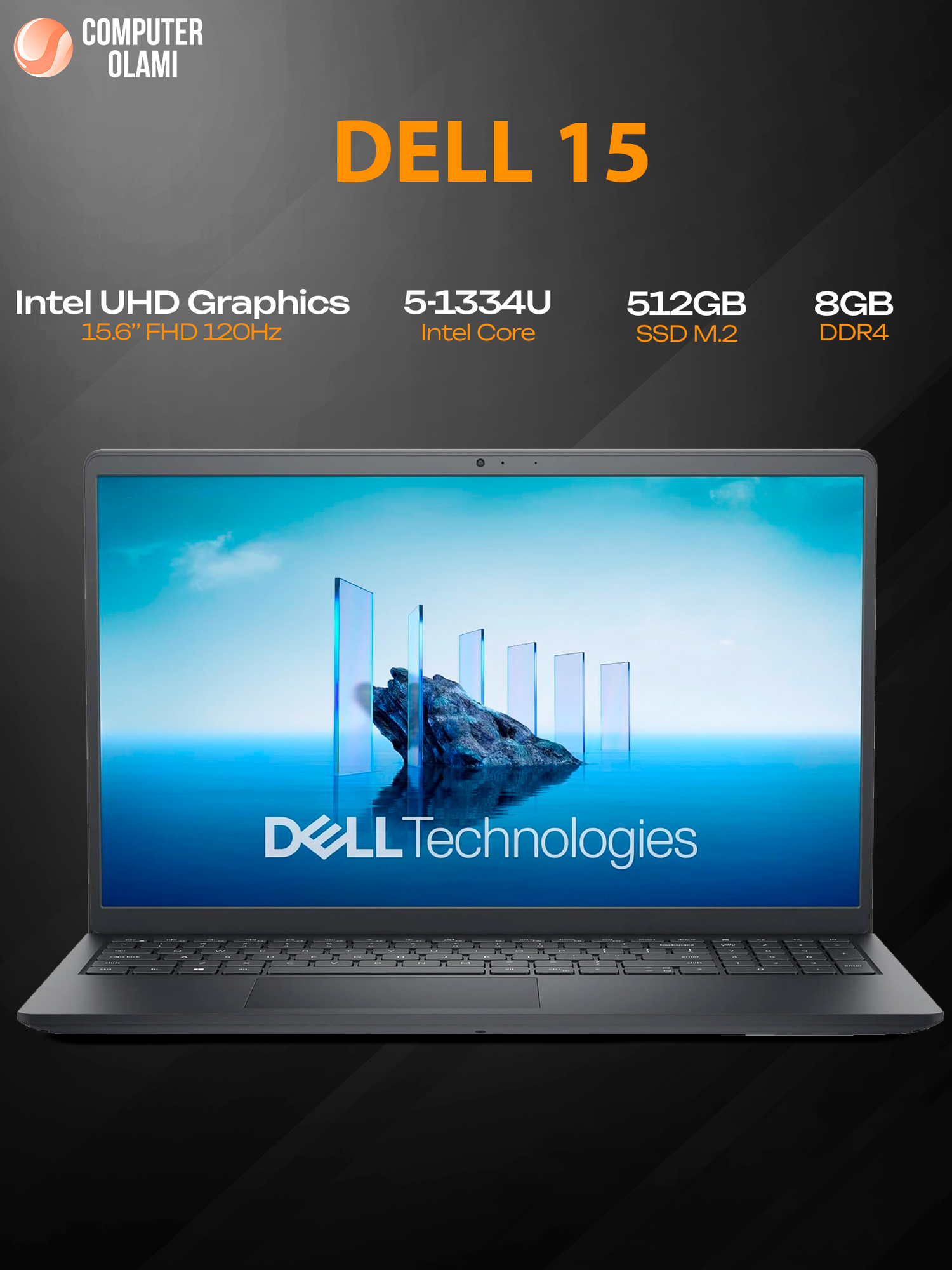Ноутбук Dell 15 DC15250 15.6″ FHD 120Hz Core i5-1334U 8GB DDR4 512GB Black