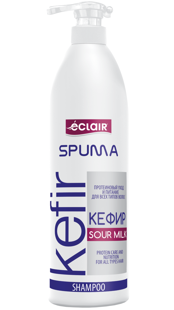 Шампунь Eclair Spuma "Кефир", для всех типов волос, питательный, 1000мл