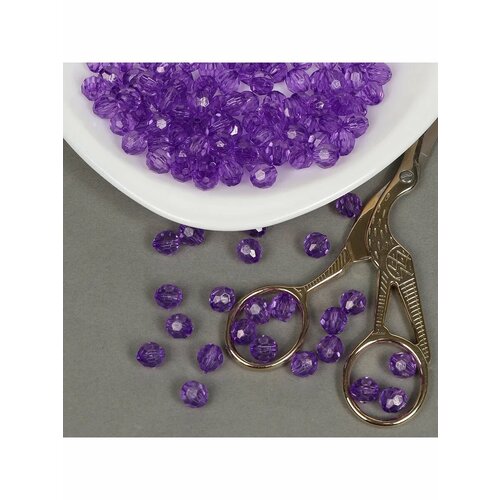 фото Бусины акриловые magic hobby арт. mg.3240-07 цв.07 фиолетовый ø8мм уп.500г magic4hobby