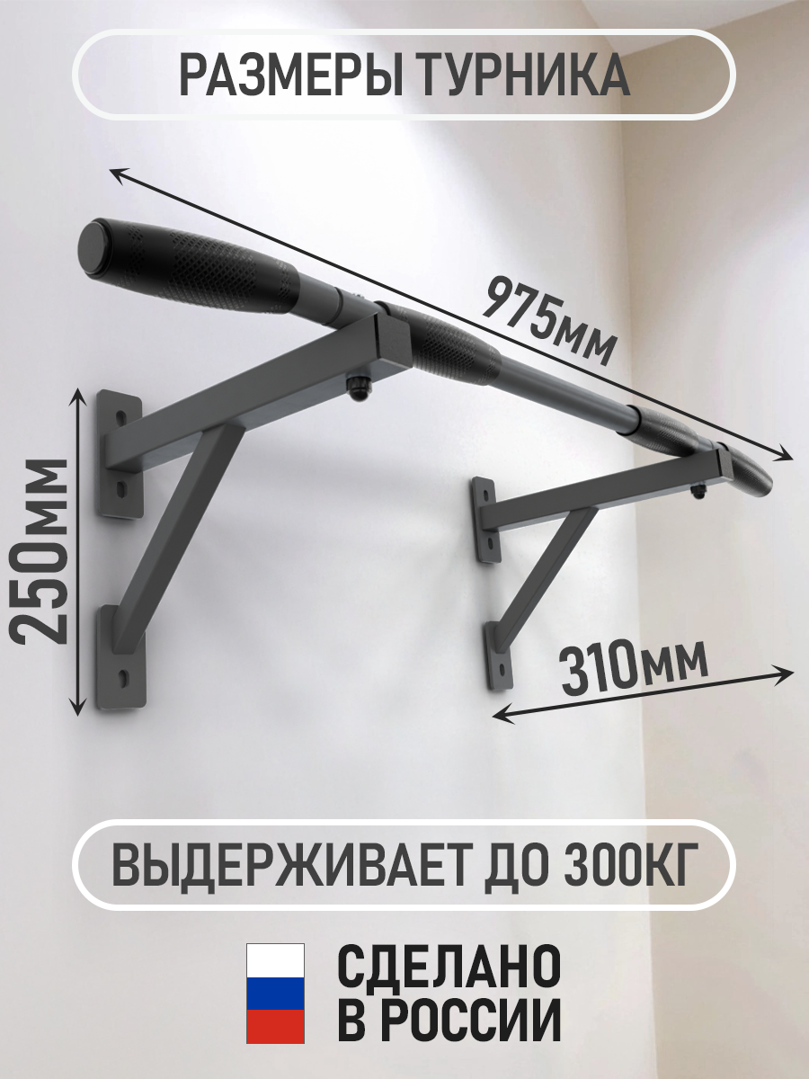 Турник настенный Aktiv графит разборный (без крепежа)/ABSOLUTE CHAMPION — фото 1