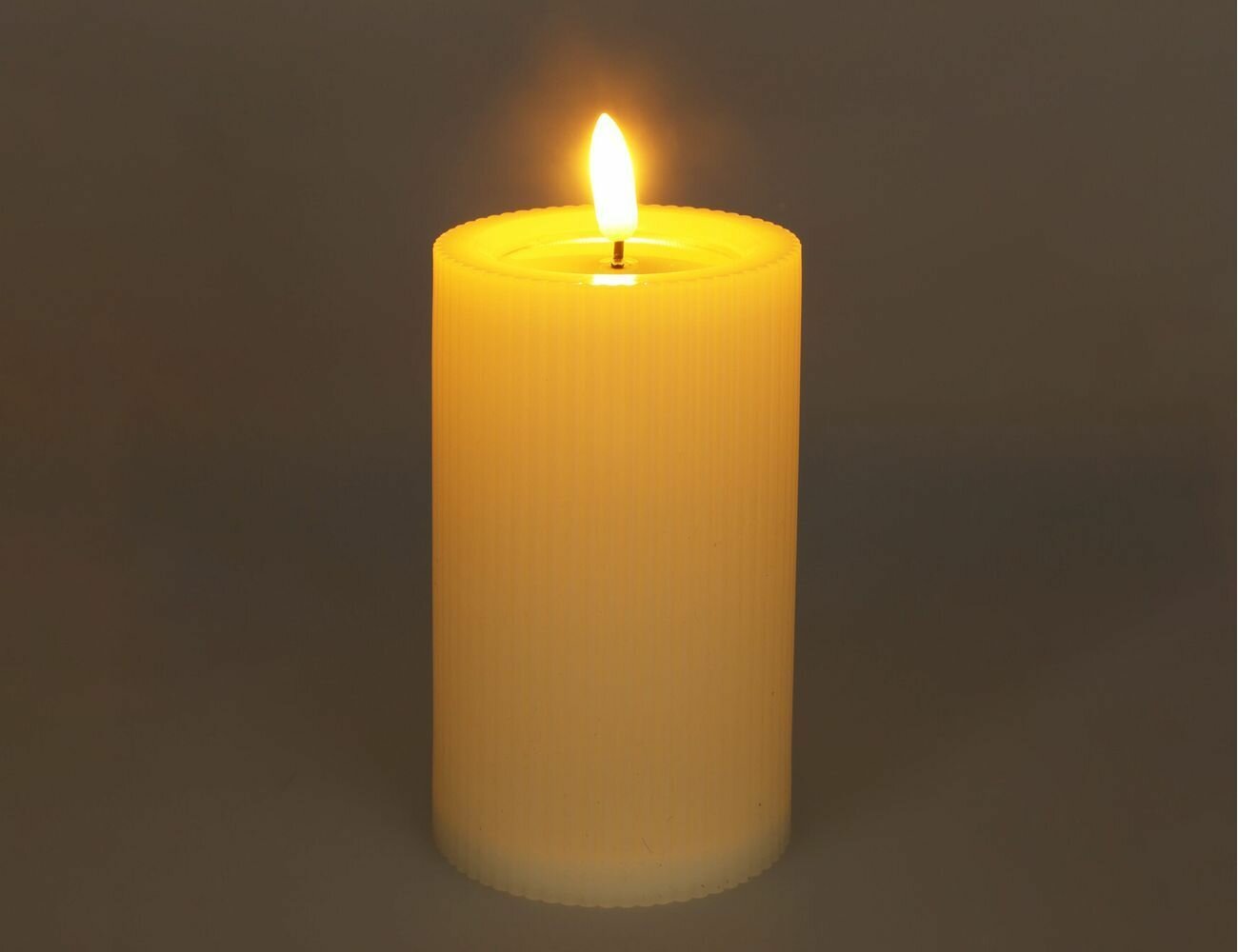 Светодиодная свеча классик стайл уличная, пластик, белая, 'натуральный фитилёк', 15 см, таймер, батарейки, Koopman International AX5385020