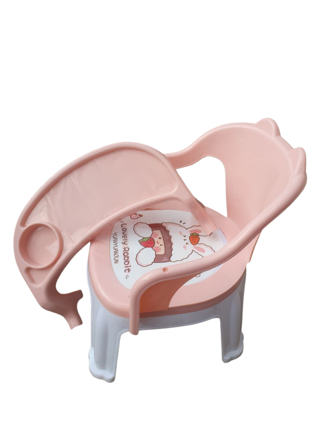 Детский стульчик для кормления с подносом, прочный пластик, удобный — фото 1