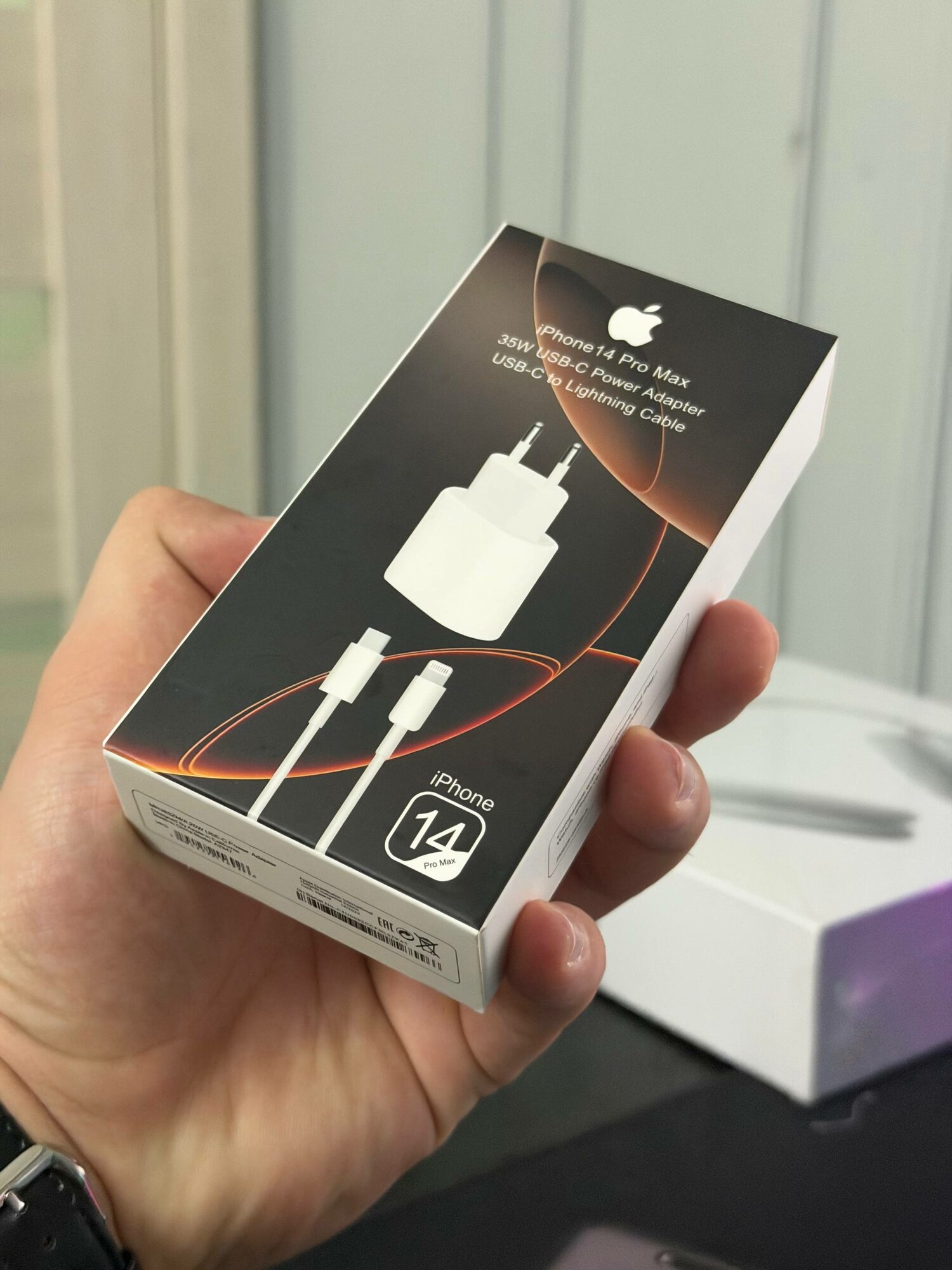 Зарядное устройство Apple, для iPhone to 14, кабель Type-C, Lightning, 35W, Зарядник для iPhone — фото 1