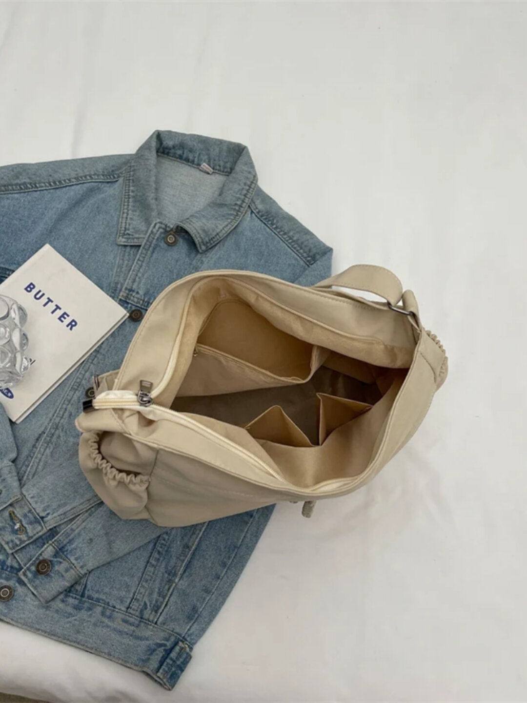 Ремень для сумки багет , бежевый — фото 1