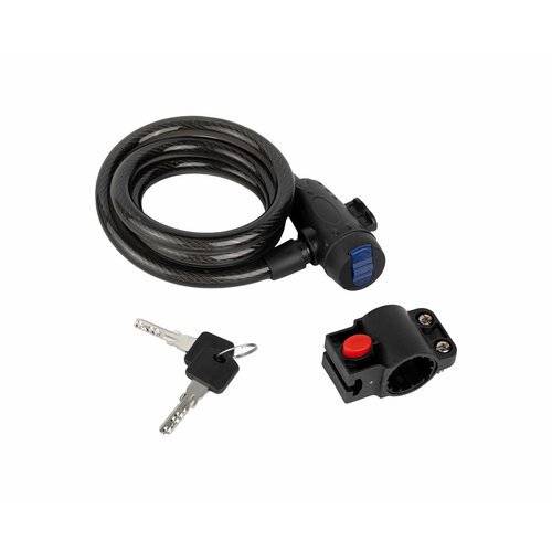 Велосипедный замок стальной тросовый с кронштейном, 120 см для велосипеда, самоката