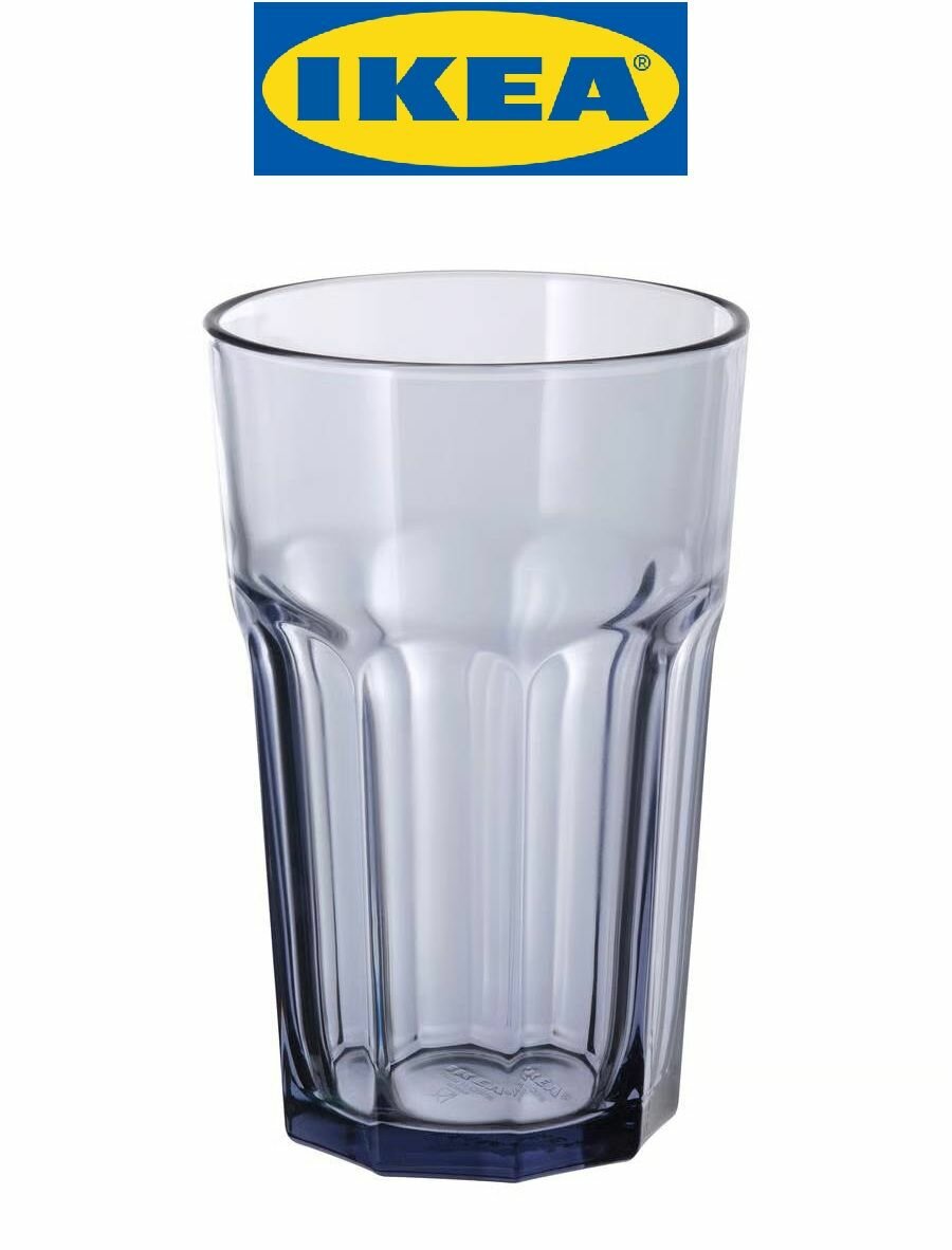 Стакан гранёный из жаропрочного стекла IKEA POKAL икеа покал, 350 мл, фиолетовый