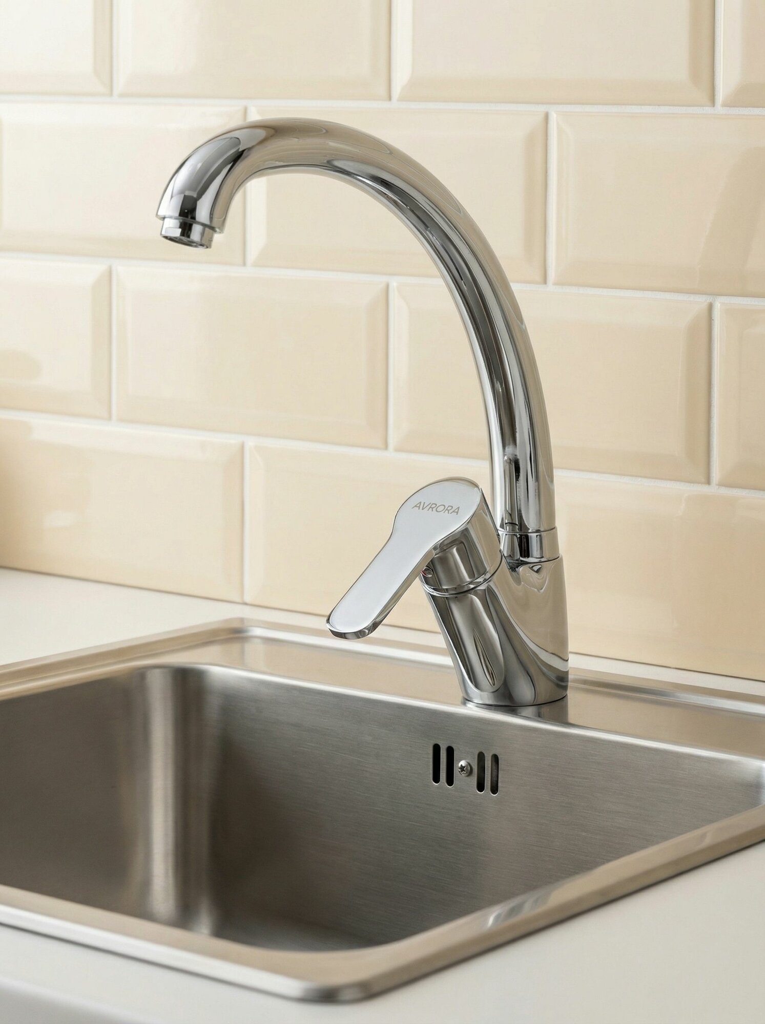 Смеситель для кухни с высоким поворотным изливом, AV3321, AVRORA