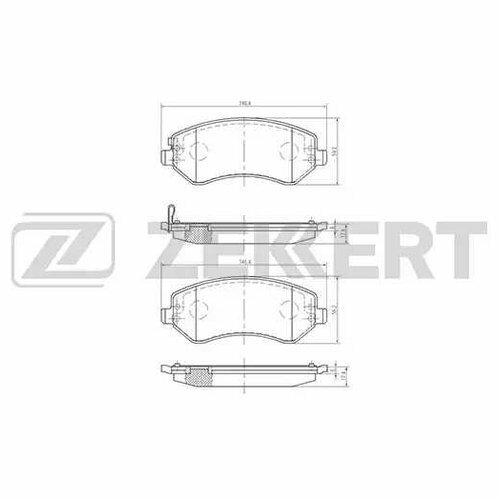 Колодки тормозные ZEKKERT BS1345 для Chrysler Voyager IV; Jeep Cherokee