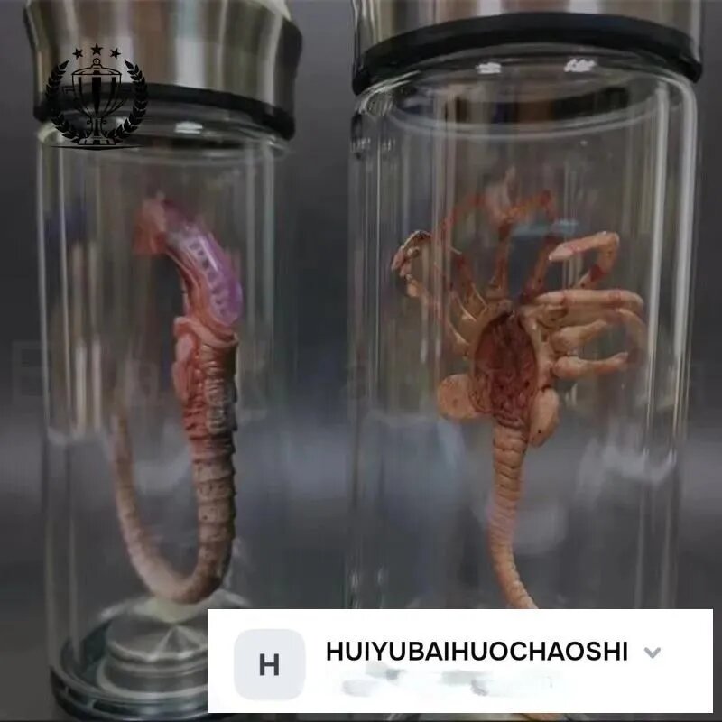 GM Фигурка лицехвата в капсуле / Facehugger / Alien в стеклянной колбе, для коллекционеров