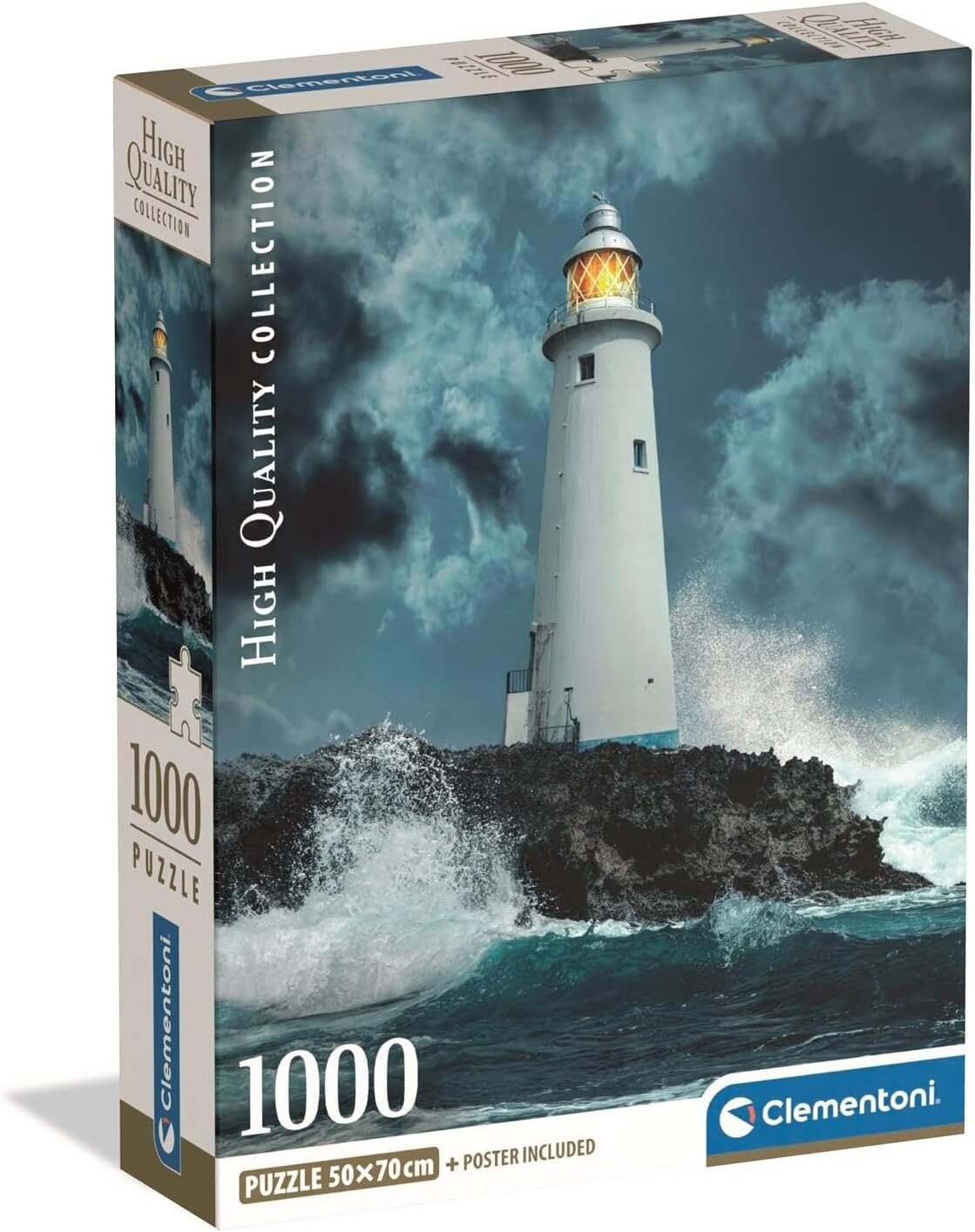 Пазл для взрослых Clementoni 1000 деталей, элементов: Маяк в шторм
