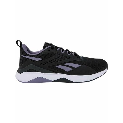 фото Кроссовки reebok nanoflex tr 2, полнота f, размер 7,5 us, черный/фиолетовый/белый