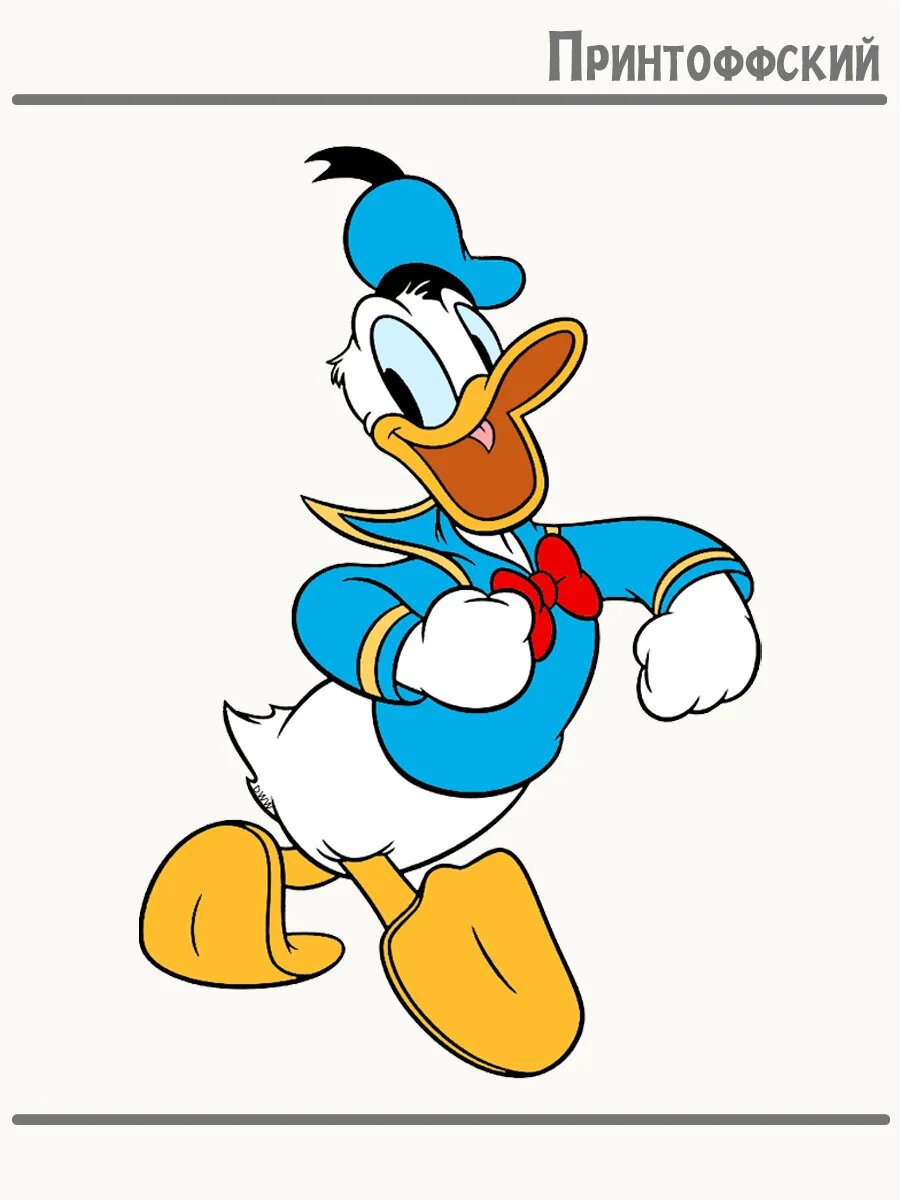 Термонаклейка для одежды и аксессуаров DTF-печать дональд дак disney