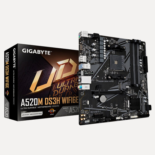 Изображение товара Материнская плата Gigabyte A520M DS3H WF6E, AM4, AMD A520, Micro-ATX, RTL (A520M DS3H WF6E)