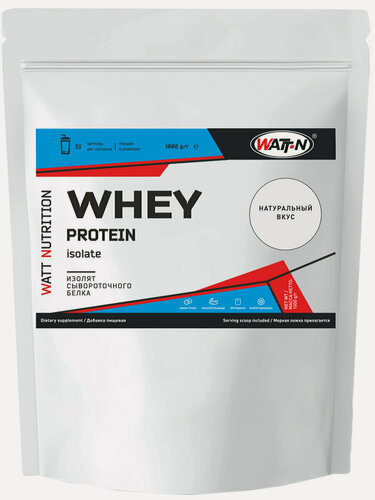 Изображение товара Сывороточный протеин Whey Protein Isolate 90 / Изолят Сывороточного Белка 1000 гр, натуральный вкус