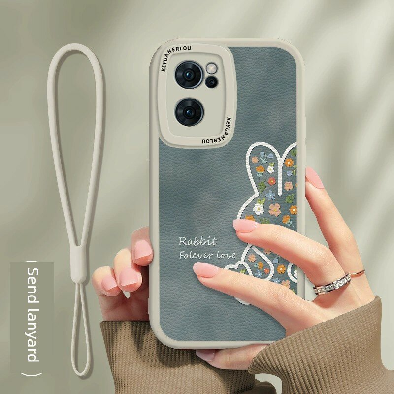 Чехол для OPPO Reno6 Pro с полным покрытием объектива, цвет: античный белый, мягкий силикон, в комплекте шнур