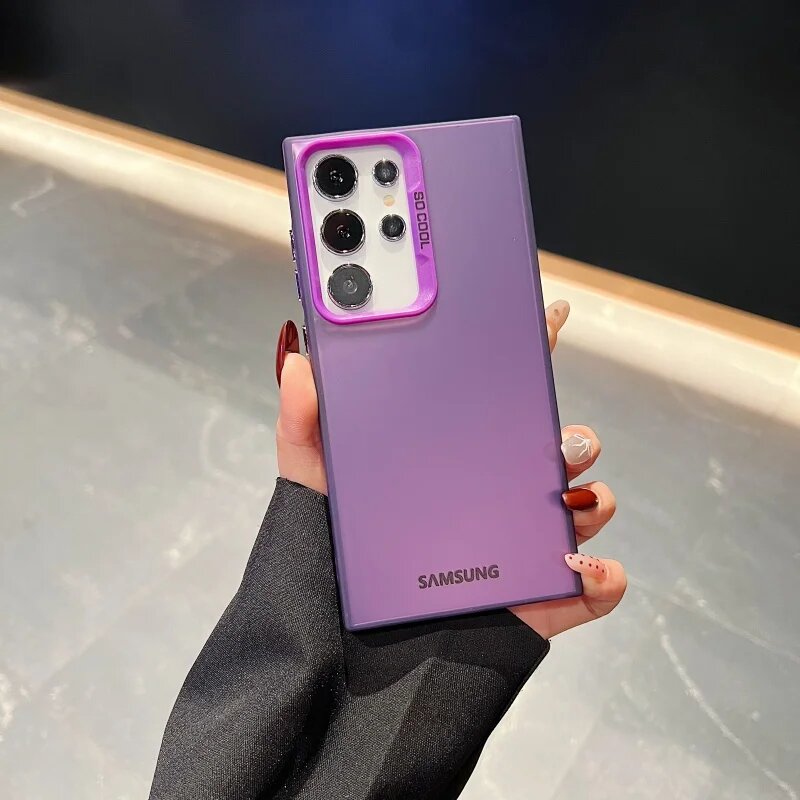 Роскошный матовый лазерный чехол для телефона Aurora Samsung S25 Фиолетовый, For S25 Ultra, Purple