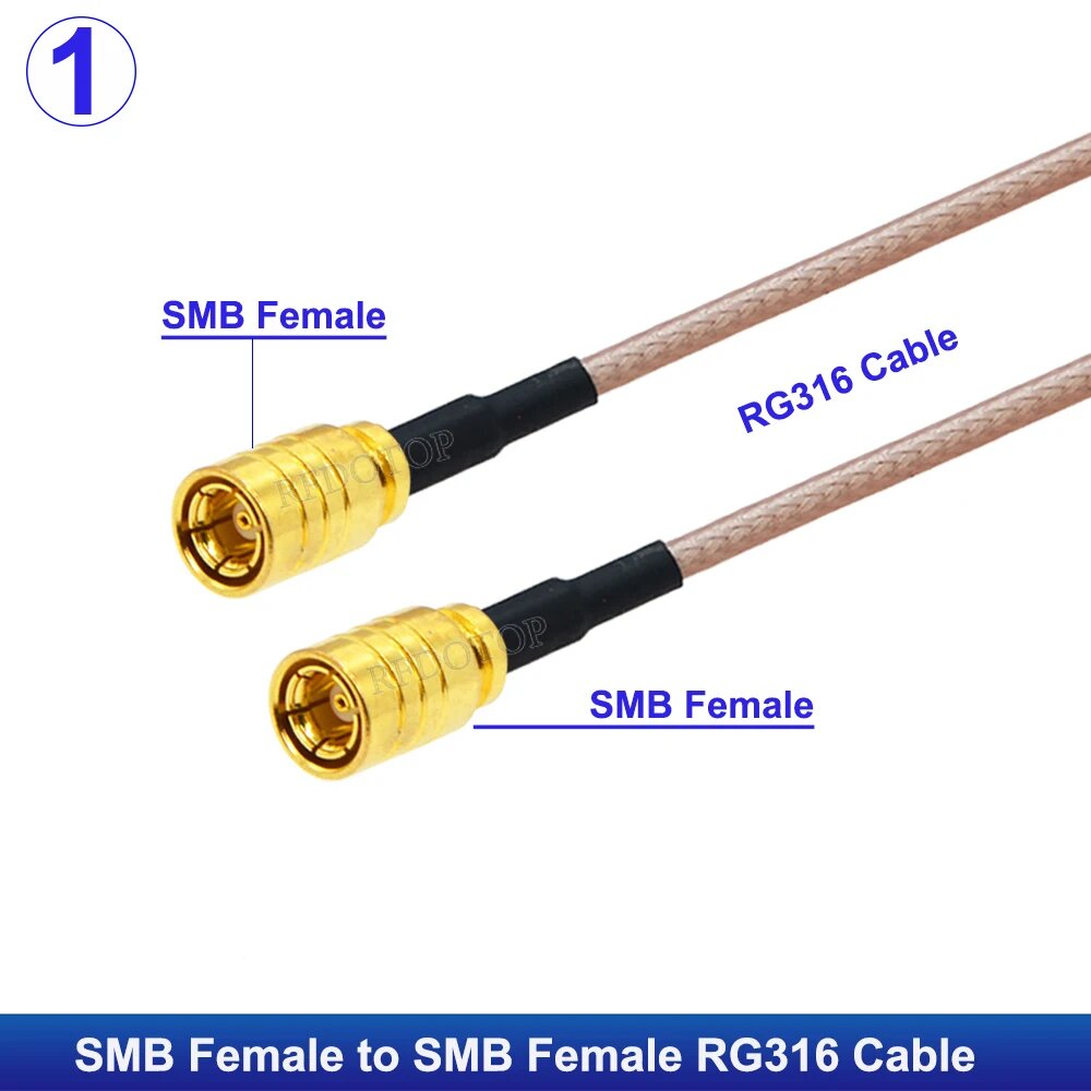SMB Female to SMB Female RG316 кабель 50 см