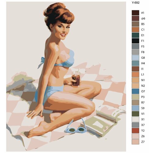фото Картина по номерам y-692 "девушка на пляже" 40х50 brushes-paints