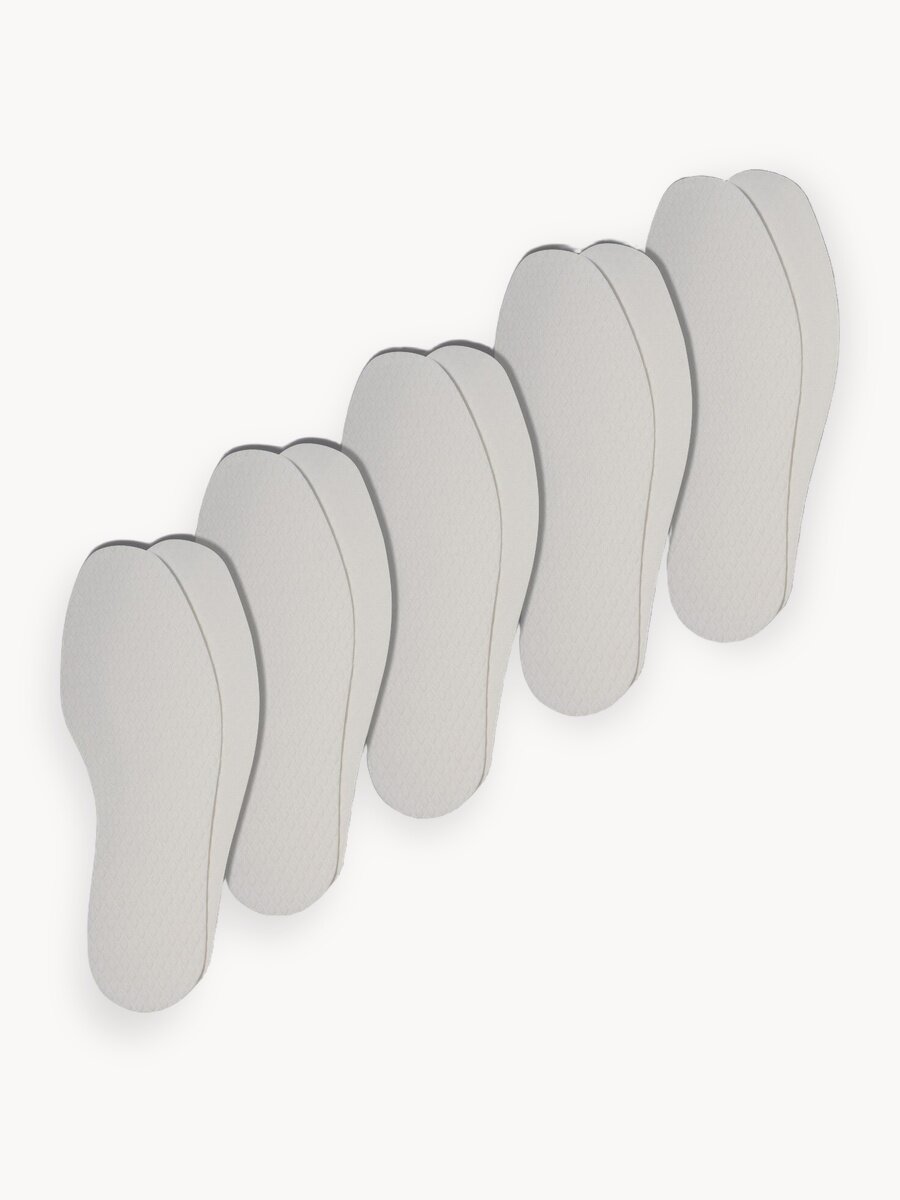 Стельки для обуви, набор - 5 пар, универсальные, влаговпитывающие, р-р RU до 42 (р-р Пр-ля до 43), 27 см, белые