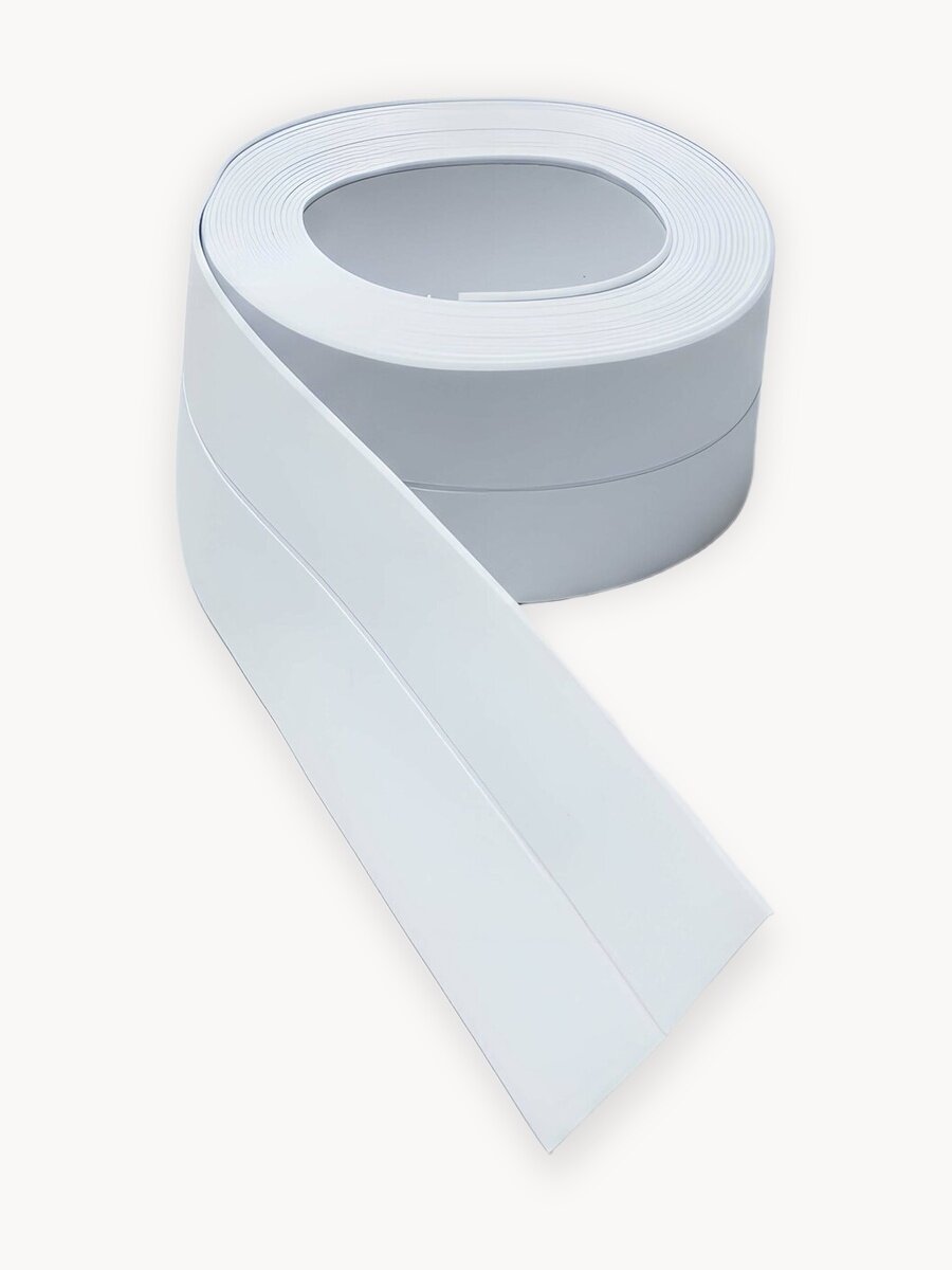 Бордюрная лента для ванны и кухни 38мм 3,2м белая. Самоклеящаяся декоративная клейкая лента.