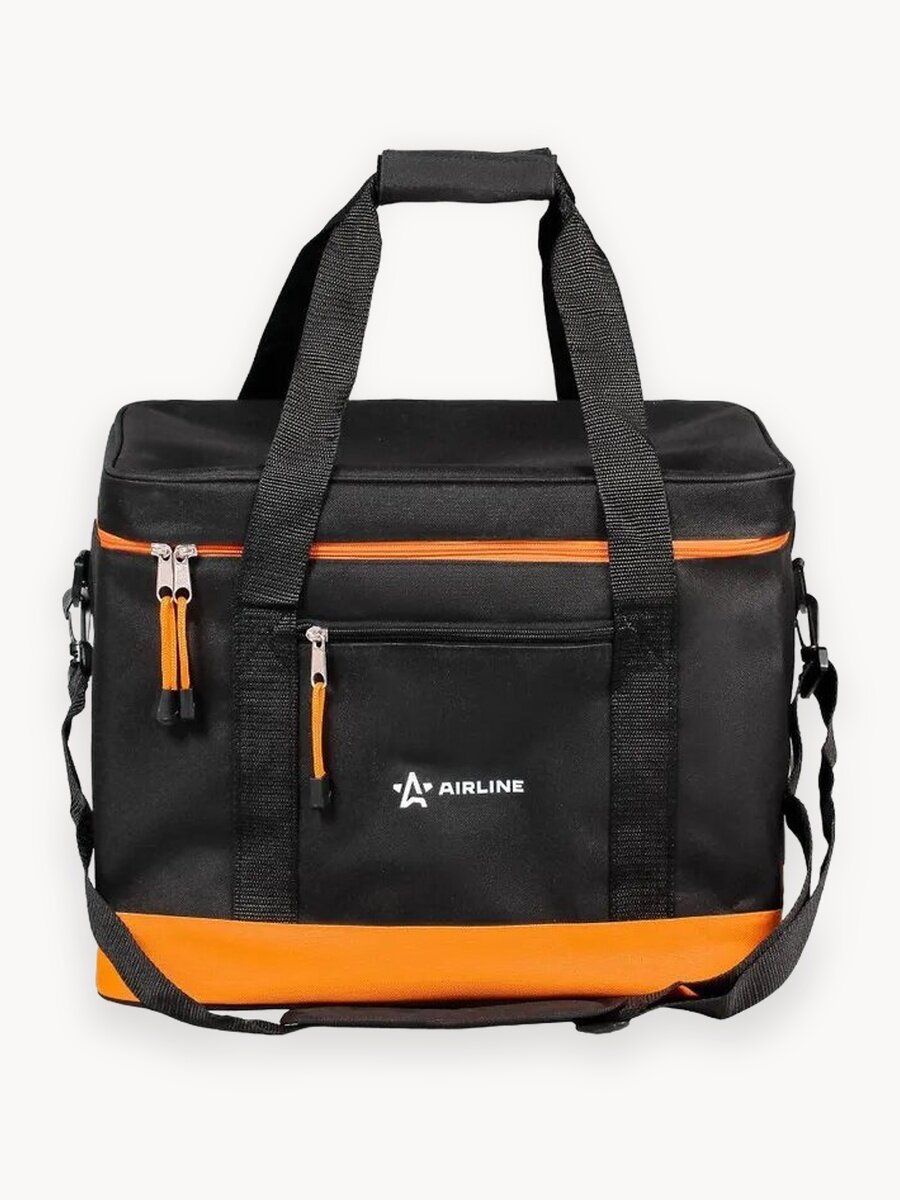 Сумка-холодильник (термосумка) 50 л (34х42х36 см) цвет черный/оранжевый (AIRLINE)