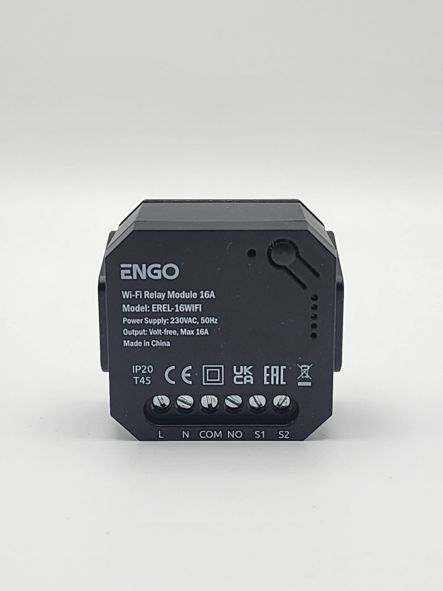 ENGO Умное реле EREL-16Wi-Fi с выходами NO-COM со встроенным Wi-Fi 2,4 ГГЦ, для Для насосов, вентиляторов, освещения, электронагревателейи, бойлеров до 3,5квт
