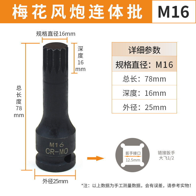 Ударная торцевая головка Torx Plus M тип 1/2" 12.5мм M16
