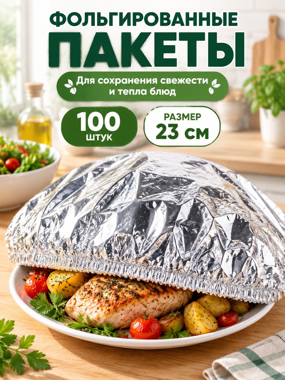 Пакет для продуктов, 100 шт, 5 мкм