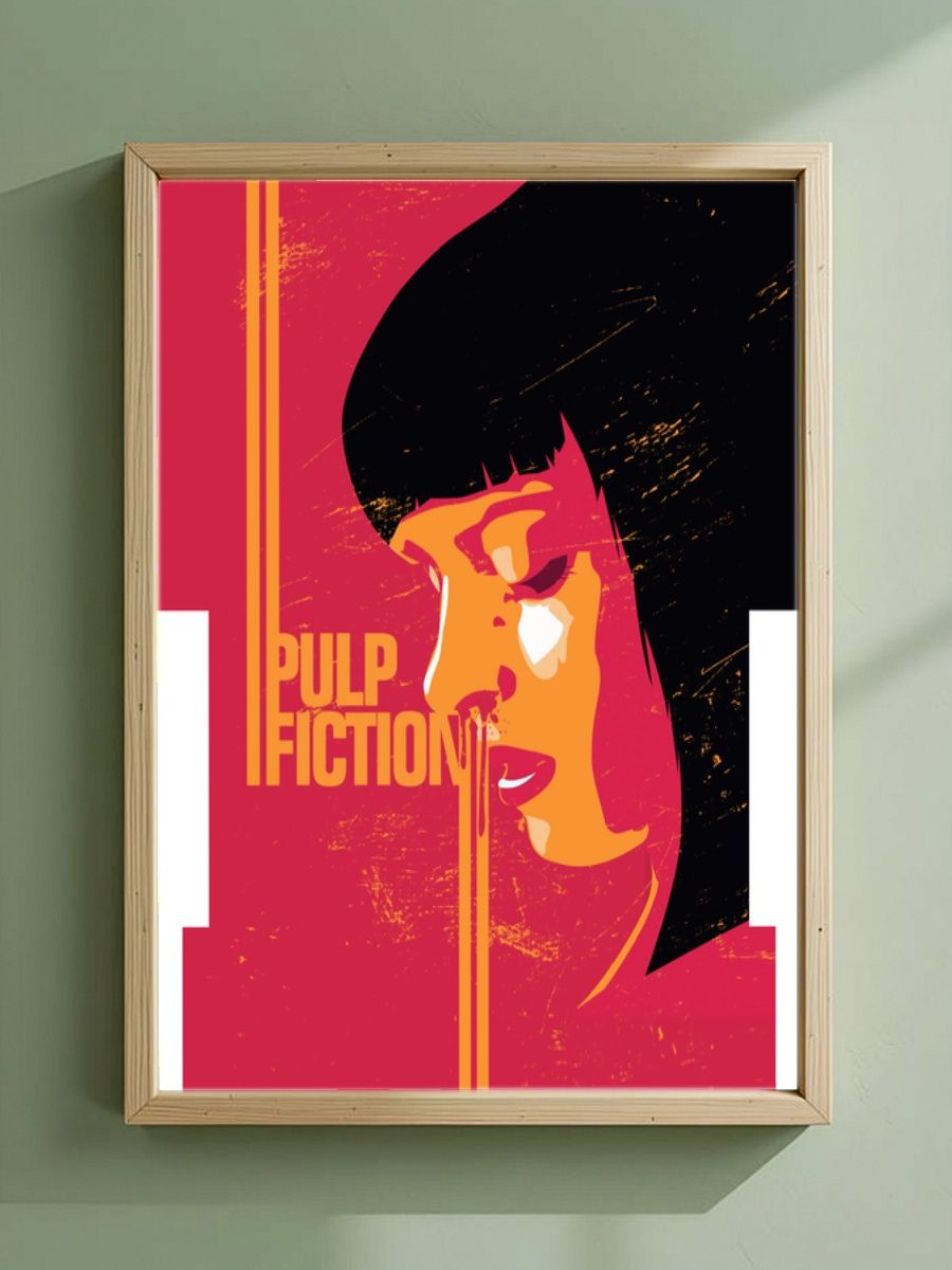 Постер, плакат на стену "Миа Уоллес - Криминальное чтиво / Pulp Fiction" 42 см х 29,7 см (А3), Без Рамы