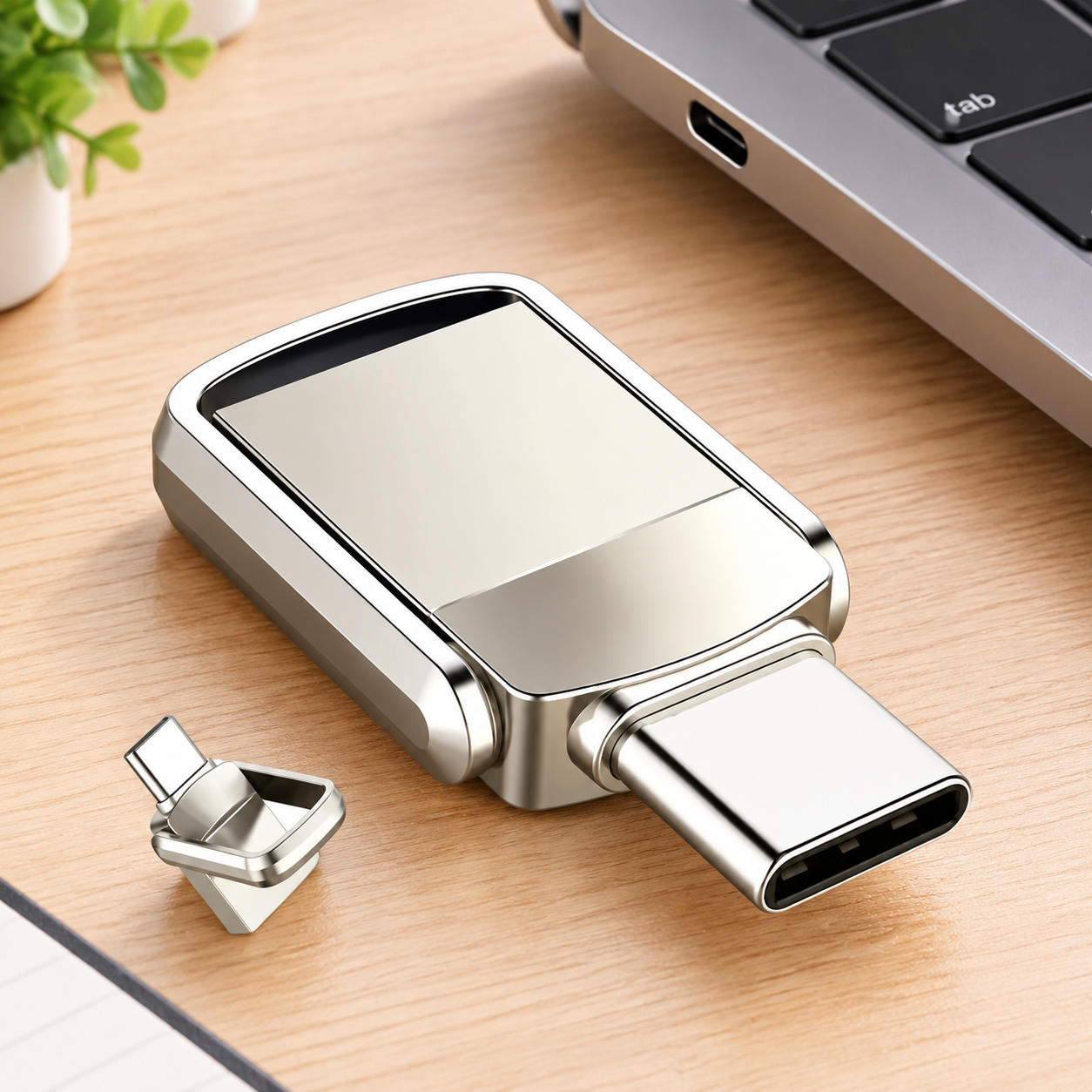 USB-накопитель Type-C 2ТБ, OTG (Цвет товара: серебристый)