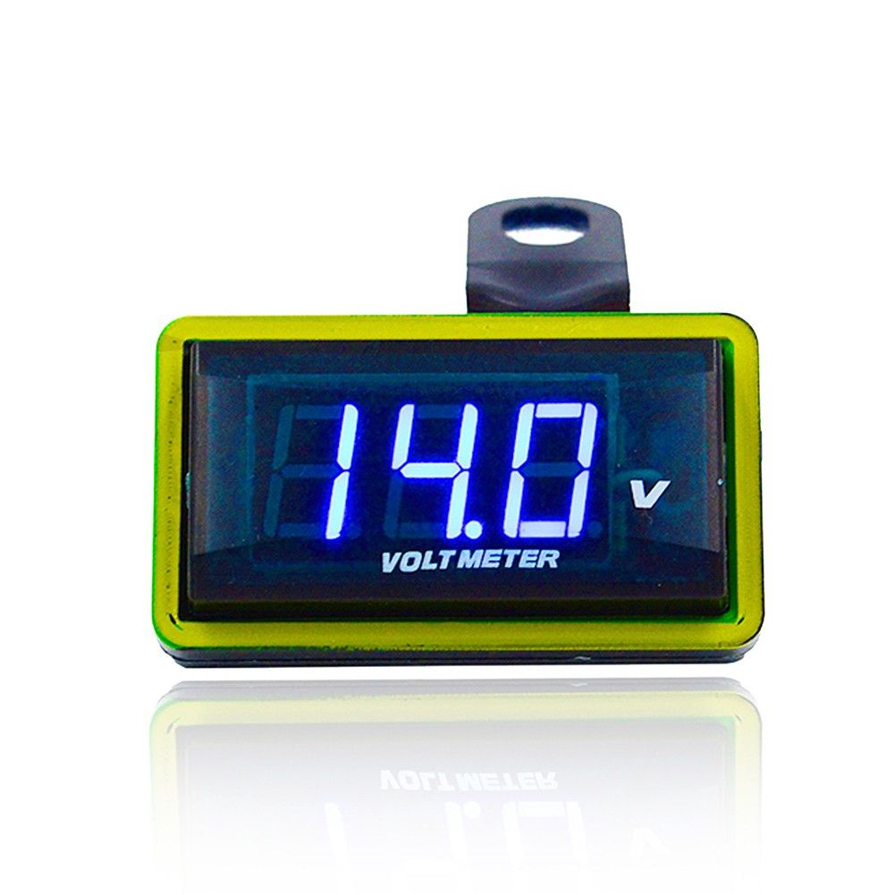 Измеритель напряжения для мотоцикла 12 В, модифицированный для автомобиля, с цифровым дисплеем и креплением на ремень.