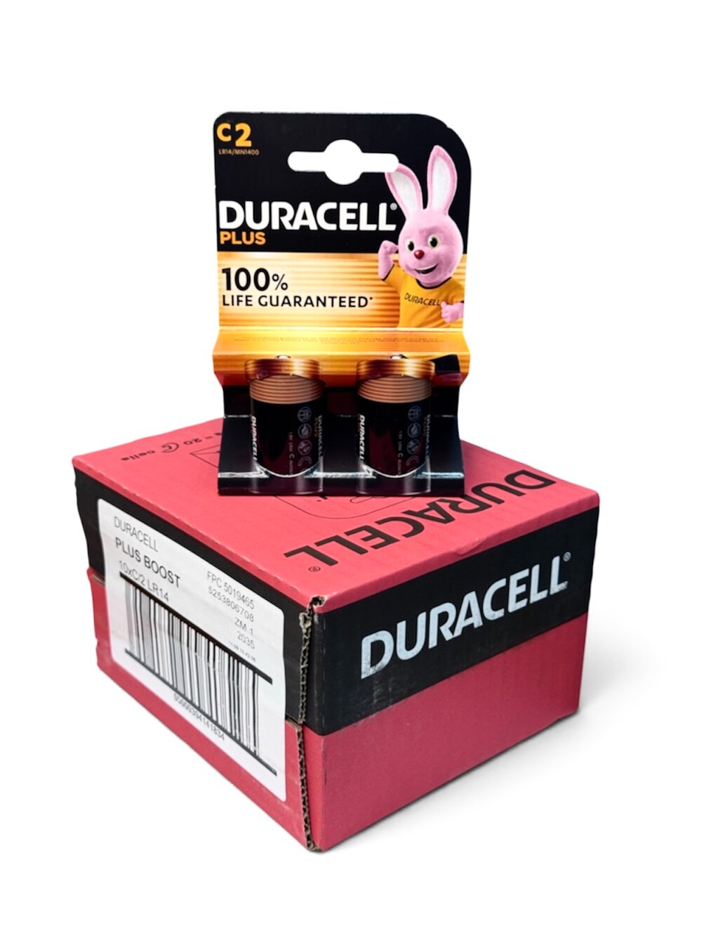 Батарейка DURACELL PLUS C BL2 х 10, (20) шт. в 10 блистерах, щелочная 1.5 V (США)