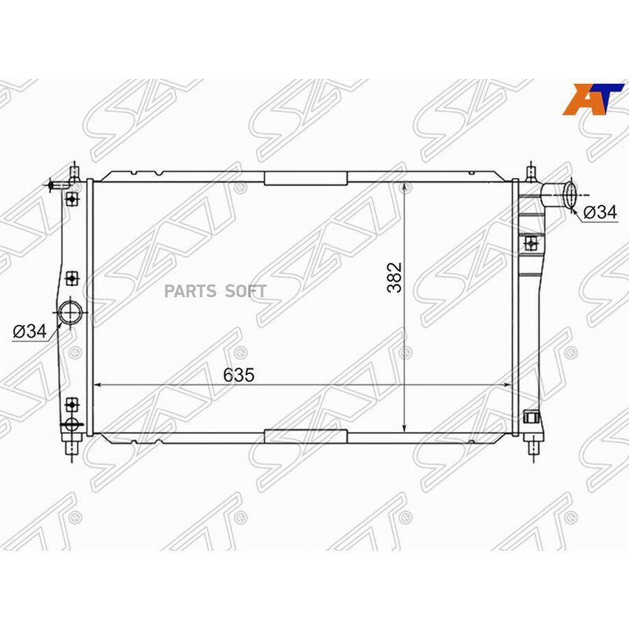 Радиатор Chevrolet Lanos 05-09 / Daewoo Lanos 97-08 от официального дистрибьютора, SAT, артикул SGDW0003R