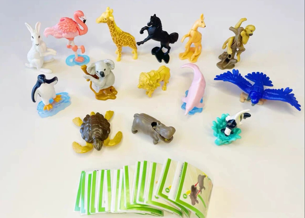 Kinder Schokolade Ei Tierklopfen Serie 2: 14 Sammlerfiguren mit Anleitung