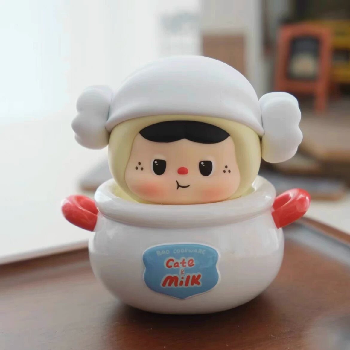 Heyone Black Play Full Belly Mini Kitchen: Milk Baby Pot Unopened Bag, Cute Doll Toy Decor Gift