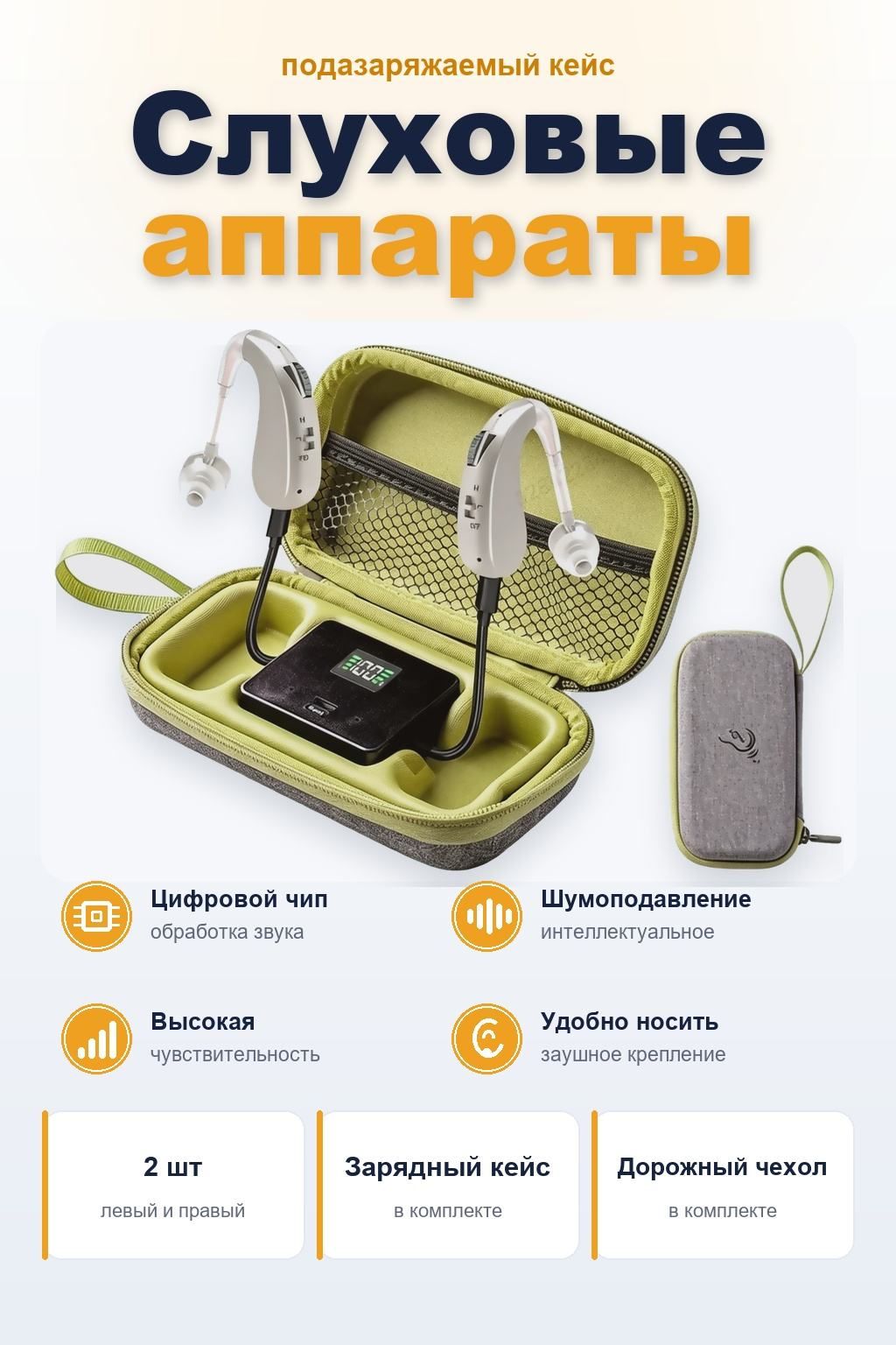 Усилитель звука/слуховой аппарат для пожилых людей