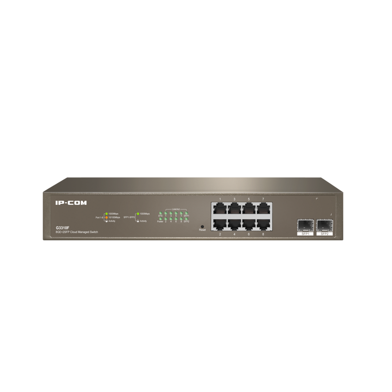 Коммутатор Tenda IP-COM G3310F управляемый, 8 портов 1 Гбит/с, 2 SFP G3310F