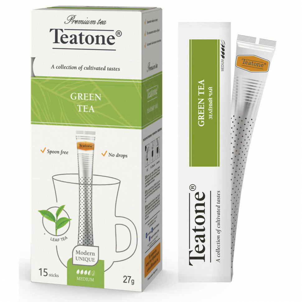 Teatone Green Tea (Зеленый чай), в стиках, 15шт