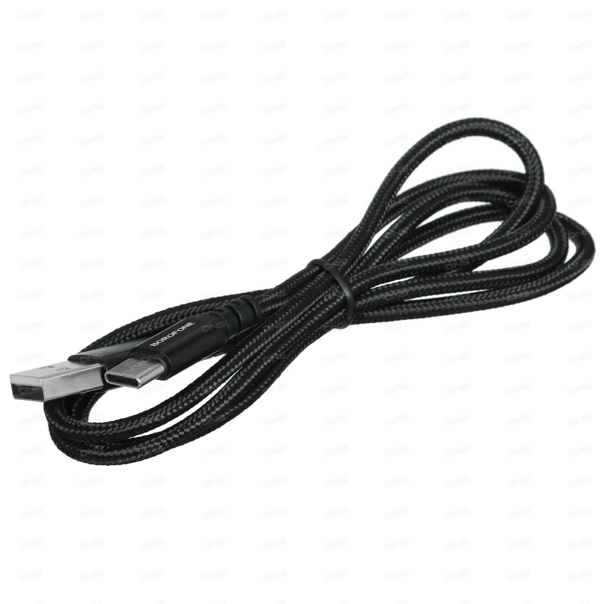 Кабель круглый Borofone USB Type-C - USB 2.0 Type-A черный 1 м — фото 1