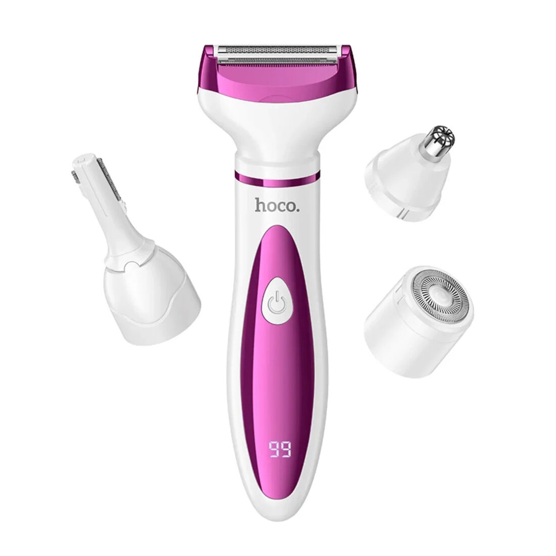 Hoco HP80 женский триммер 4-в-1, 4 насадки, дисплей, 65 мин работы